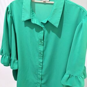 Flying Tomato Green Button Down Shirt